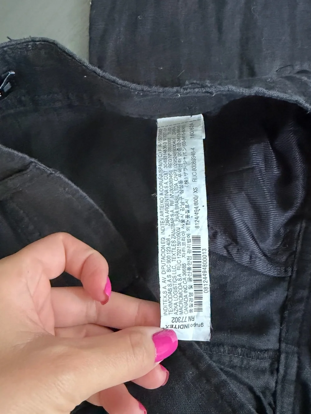 Zara Black Wide-Leg Linen-Blend Pants XS